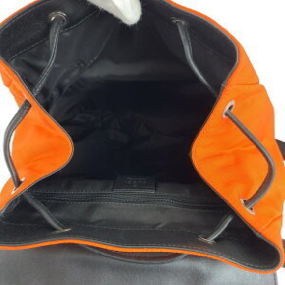 GUCCI Orange Black Nylon Leather Rucksack Backpack - Picture 9 of 9